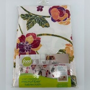 NEW Food Network Stain-Resistant Microfiber "Trellis" Tablecloth, 70" Round